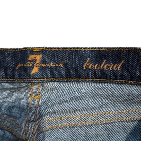7 For All Mankind Y2K Bootcut 2000s Blue 100% Cotton Jeans Relaxed Fit Low Rise - Picture 5 of 9